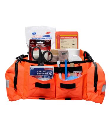 Coaches First Aid Kit 326 Piece Orange EMT Style Bag MFASCO for Athletic Trainers Coaches