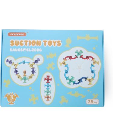 Echocube Suction Toy Set | 28 Silicone Suction Cup Bathing Toys for Kids 3+ | Sensory Play Stress Relief & Travel Toys for Toddlers & Adults - Buy Online on GoSupps.com