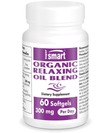 Supersmart - Organic Relaxing Oil Blend 75mg - Aromatherapy - Essential lavender & mandarin oil |Not GVO - 60 vegetarian softgel