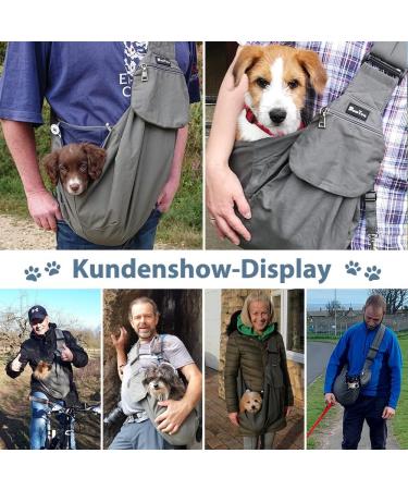 Slowton Dog Carrier Bag | Adjustable Padded Shoulder Strap | Gray Pet Bag for Outdoor Walks & Excursions (S: 1.3-3.6kg) - Buy Online on GoSupps.com