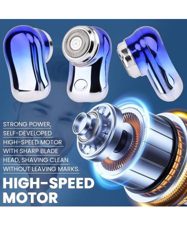 Mini Travel Electric Shaver - Portable Rechargeable Razor for Wet & Dry Use | Lightweight Pocket Size with Battery Display - Perfect for Teens & Business | Gradient Blue - Buy Online on GoSupps.com