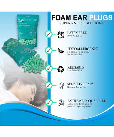 (50 Pair) Reusable Soft Foam Earplugs for Sleeping, Concerts, Travel - 35dB Highest NRR - Buy Online on GoSupps.com