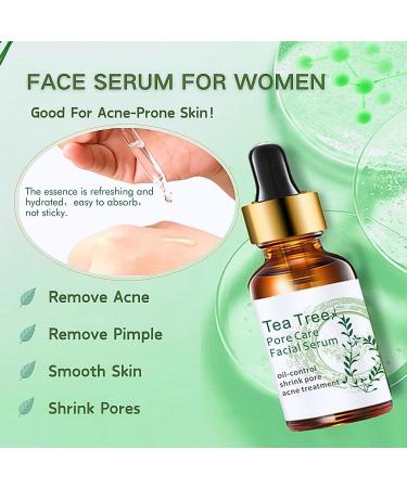 Tea Tree Face Serum - Tea Tree Oil Hyaluronic Acid Serum Dark Spot Correcting Glow Serum Korean Serum Tea Tree Cream Skin Brightening Hydrating Serum For All Skin Types 30ml - Buy Online on GoSupps.com