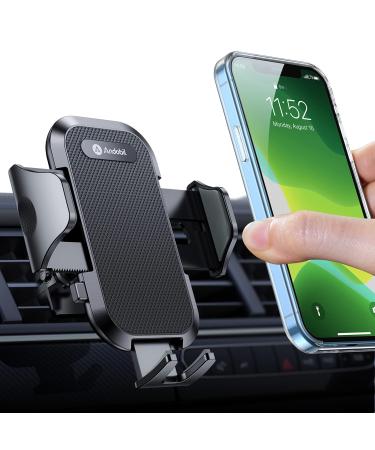 (2022 Upgraded) andobil Car Phone Mount Military Sturdy, Firmly Grip & Never Slip Air Vent Cell Phone Holder Car, Ultra Stable, Easy Used, Compatible with iPhone 13 14 12 Pro Max Android Samsung Black
