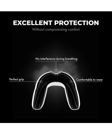 FIGHTR Premium Mouth Guard | Excellent Breathability & Easy Fit | Ideal for Boxing, MMA, Football, Lacrosse, Hockey | Includes Hygienic Box - White - Buy Online on GoSupps.com