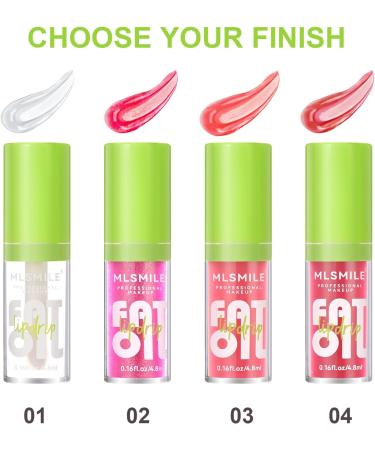 LOPHE 4Pcs Plumping Lip Oil Makeup Lip Gloss Set Crystal Jelly Lip Care Oil Long Moisturizing Lip Gloss Tinted Lip Oil Non-Sticky FInish High-Shine 12 Hours Hydrating Light Liquid Lipsticks 4PCS-A - Buy Online on GoSupps.com