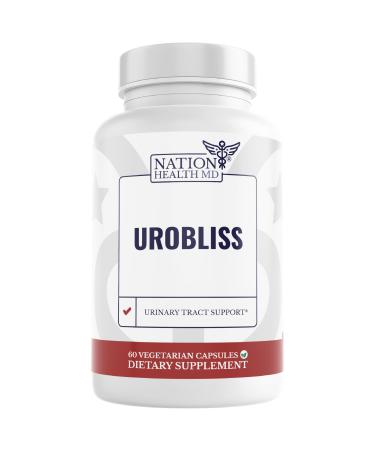 NATION HEALTH MD UroBliss Formula for Urinary Tract Support - D Mannose 1000mg Capsules with Cranberry Extract for Feminine Care and UTI-Health 60 Capsules
