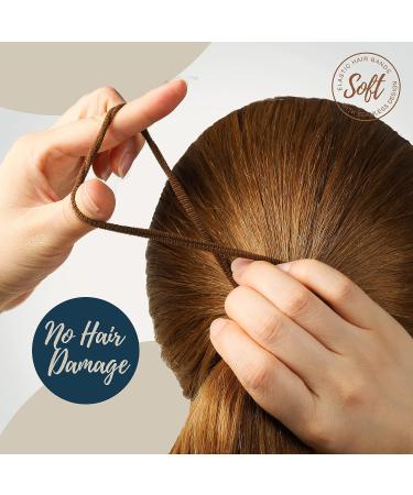 Teenitor 30pcs Seamless Thick Hair Ties Ponytail Holder - Light Brown - Buy Online on GoSupps.com