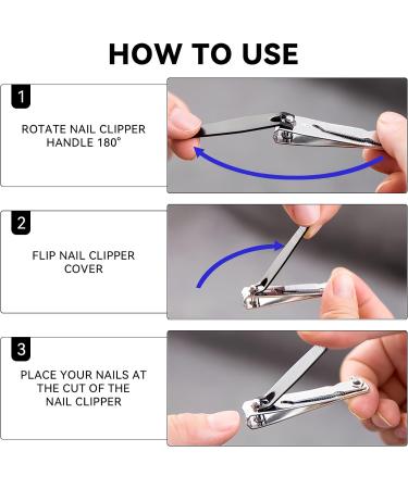 2 Pcs Heavy Duty Stainless Steel Nail Clippers for Thick Nails - Black+Silver - Buy Online on GoSupps.com