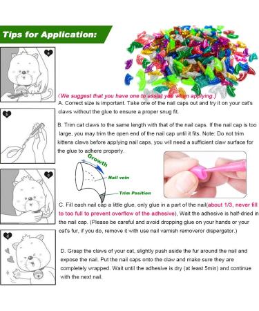 VICTHY 100pcs Colorful Cat Nail Caps with Glue & Applicators - 10 Colors/Set (Small) - Buy Online on GoSupps.com