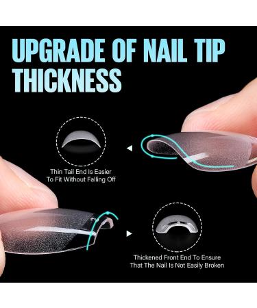 Tomicca Ballerina Nail Tips - 504 Pieces Short Coffin Nail Extensions for DIY Nail Art | 12 Sizes Artificial Gel Nail Tips - Buy Online on GoSupps.com