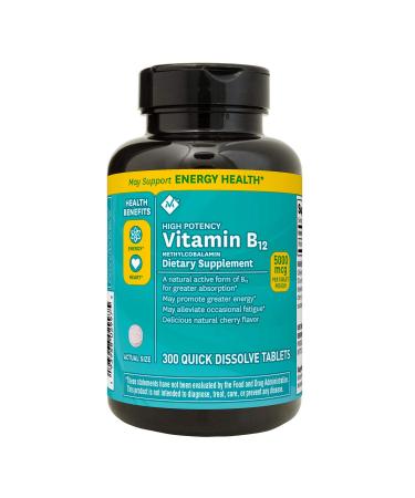 Member Mark Vitamin B12 methylcobalamin Dietary Supplement 300 ct.Quick Dissolve Tablets - Buy Online on GoSupps.com