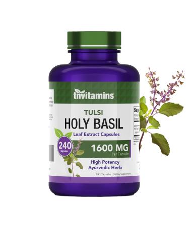 Tulsi Holy Basil Capsules (1600 MG x 240 Capsules) | May Promote Stress & Frustration Relief* | Tulsi Holy Basil Leaf Powder Extract | Adaptogenic, & Ayurvedic Herb | TNVitamins - Buy Online on GoSupps.com