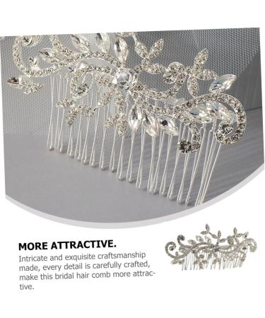 Housoutil Rhinestone Hair Combs Wedding Hair Comb Hair Comb Clips Hair Side Comb Bridal Hair Comb Hair Combs for Wedding Decor Tiara Rhinestones Bride Accessories Zinc Alloy White - Buy Online on GoSupps.com