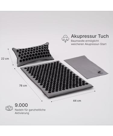 Shop AKUMATRA Premium Akupressurmatte - Sustainable Acupuncture Mat with Pillow & Heat Function for Back Tension Relief | International Shipping - Buy Online on GoSupps.com
