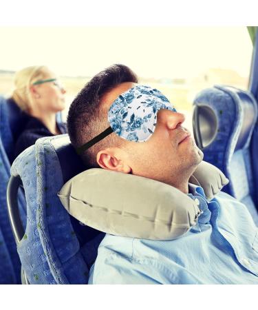 Blue and White Porcelain Silk Eye Mask - Adjustable Chinoiserie Sleep Mask for Women & Travel | Floral Blindfold for Comfortable Naps - Buy Online on GoSupps.com