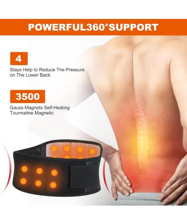 Back Brace for Lower Back Pain Relief - Self-Heating Support Belt for Men & Women - X-Large Lumbar Protection - Buy Online on GoSupps.com