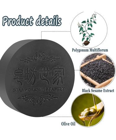 AGSIXZLAN 2pcs Black Hair Fallopia Multiflora Shampoo Bar - Gray Hair Darkening Soap for Thick Hair Care - Buy Online on GoSupps.com