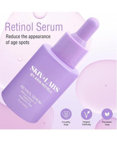 Retinol Serum for Face - Organic Anti-Wrinkle Vitamin A Serum with Hyaluronic Acid & Vitamin E - Natural Skincare Solution - 30ml - Buy Online on GoSupps.com
