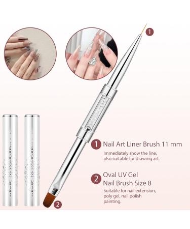 Dual-Ended Nail Design Brush - Professional Hard Gel & Rhinestone Handle for French Manicure & Nail Art - Buy Online on GoSupps.com
