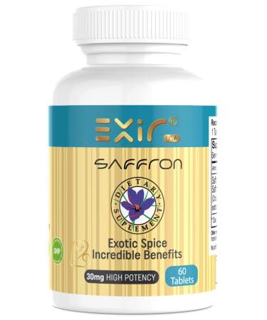 EXIR Saffron + Saffron Extract Supplements 60-Tablets | Helps Digestion Boosts Energy Memory Concentration