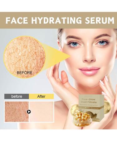 Snail Filtrate Face Serum Capsules 98% Moisture Snail Essence Anti Wrinkle Serum Hydrating Serum Anti-Aging Serum for Face with Snail Filtrate for Dull & Damaged Skin Fine Lines 30 Capsules - Buy Online on GoSupps.com