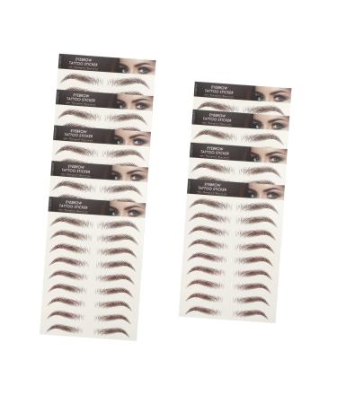Baluue 9 Sheets Realistic Fake Eyebrows Eyebrow Stickers Waterproof Hairlike Eyebrows Brown