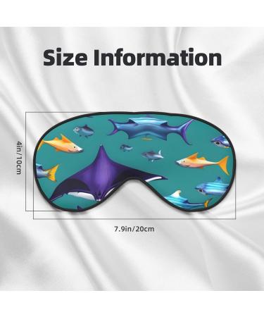 FoRes Manta Ray & Fishes Print Sleep Eye Mask - Adjustable Light Blocking Adult Unisex Mask for Deep Rest - International Shipping Available - Buy Online on GoSupps.com