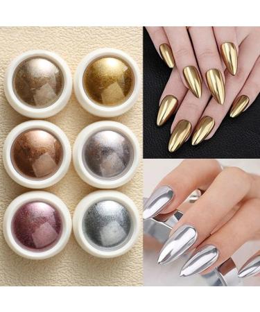  yztju Chrome Nail Powder Set - Shiny Chrome Dust Pearlescent Finish | Gel Nail Accessory Pack Glazed Donut Nail Look DIY Beauty Manicure - Buy Online on GoSupps.com