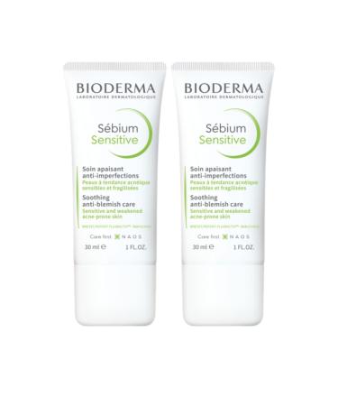 PARAVOSTRA S bium Sensitive | Soothes | Good Tolerance | Eliminates pimples and redness | Rehydrates | Anti-blemish Care | Made in France | Pack of 2 x 30 ml