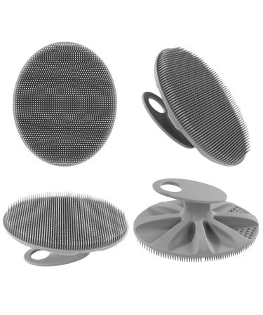 Soft Silicone Body Cleansing Brush Set - 4 Pack (Pink, Dark Green, Dark Blue, Gray) | Gentle Exfoliating & Massage for All Skin Types - Buy Online on GoSupps.com
