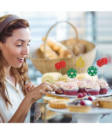 INNORU Gambling Chips Dollar Cupcake Toppers Money Casino Night Las Vegas Casino Theme Birthday Dollar Bill Poker Game Party Decorations Supplies Pack of 24 Glitter - Buy Online on GoSupps.com