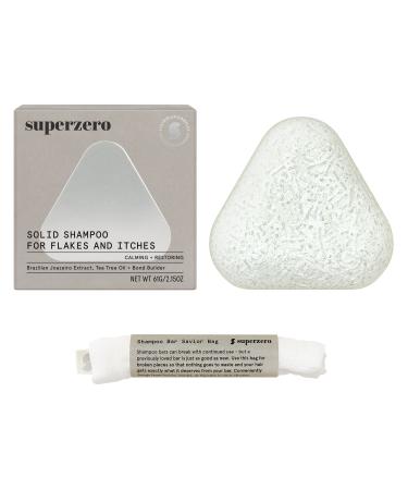 SUPERZERO Soothing Scalp Shampoo Bar for Flaky & Itchy Scalps  No synthetic fragrances  1 bar   2 8.4oz bottles