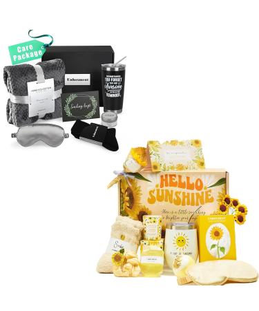 UNBOXMENT CARE PACKAGE & SEND SUNSHINE GIFTS FOR WOMEN SUNFLOWER GIFTS BASKET BIRTHDAY GIFTS FOR MEN WOMEN