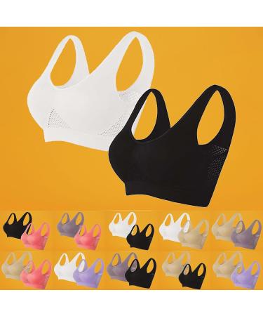 Top Women's Sports Bras | Comfortable Seamless Wireless Yoga Bras with Removable Pads - Purple XXL - Buy Online on GoSupps.com