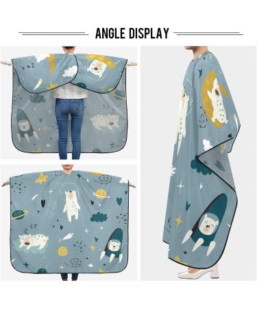 Waterproof Barber Cape - Cute Polar Bear in Space | Cheetah Haircut Bib for Men & Unisex - Perfect for Hair Cutting & Styling - Buy Online on GoSupps.com