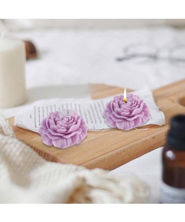 Aromatherapy Candles - Purple Peony Flower Shape Vanilla & Lavender Soy Candle - Perfect Mother's Day Gift - Buy Online on GoSupps.com