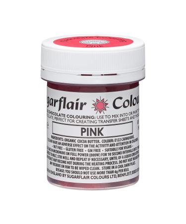 Sugarflair Pink Chocolate Colouring - Coloured Cocoa Butter for Adding Colour to Chocolate or Painting Directly Onto Chocolate Transfer Sheets or Moulds - 35g