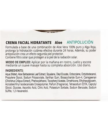 Babaria Aloe Vera Moisturizing Facial Cream AntiPollution Vegan Filler 50Ml Huidverzorgingsproduct - Buy Online on GoSupps.com
