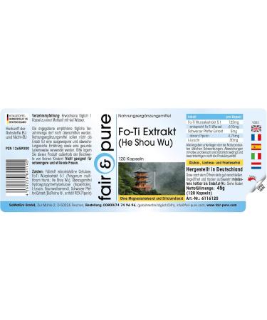 SoMatEm Fair & Pure FoTi extract He Shou Wu met bioperine vegan 120 FoTi capsules - Buy Online on GoSupps.com