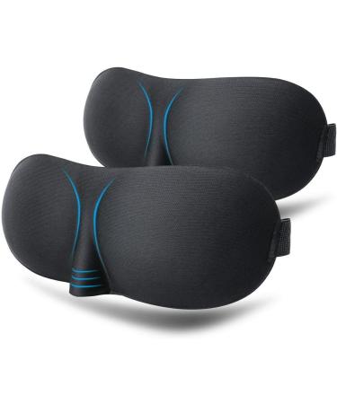 Artshu 3-Piece Set 3D Blackout Eye Mask with Free Earplugs - Travel Blindfold for Sleep and Relaxation - Black, Gray, Blue - Buy Online on GoSupps.com
