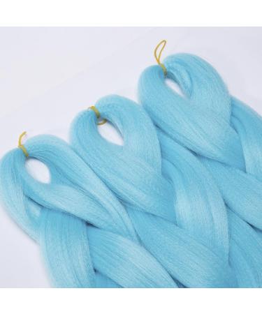 24 Inch Synthetic Braiding Hair Extensions Crochet One Piece 100g Hair Braid Heat-Resistant - Sky Blue - Buy Online on GoSupps.com