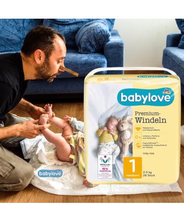Babylove Premium Extra Soft Diapers Size 1 (Newborn 2-5kg) - 28 Pieces Pack for Ultimate Comfort - Buy Online on GoSupps.com