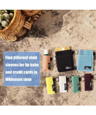 WKieason Lip Balm Holder Keychain 3pcs - Clip on Chapstick Pouch with Elastic Band - Black Lipstick Key Chain Sleeve - Buy Online on GoSupps.com