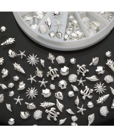 Bodhi200 Mini Ocean Accessories: 3D Silver Seashell & Conch Nail Art Decorations for Stunning Manicure | International Shipping Available - Buy Online on GoSupps.com