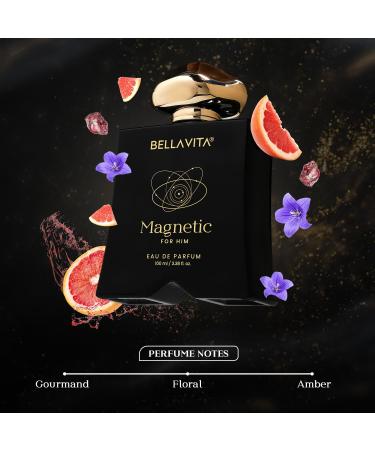 BELLA VITAS Mood Collection Magnetic Eau De Parfum for Him with Grapefruit Jasmine and Vanilla |Premium Long Lasting Fragrance Perfume for Men 100 ML - Buy Online on GoSupps.com