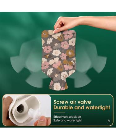 Brown Flower Hot Water Bottle with Plush Cover - Hand Warmer for Adults & Kids | 26.5x15.3cm | International Shipping Available - Buy Online on GoSupps.com