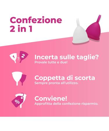 Lybera Menstrual Cup Set - 2 Soft Safe Eco-Friendly Cups in Size 1 & Size 2 | Made in Italy - Buy Online on GoSupps.com
