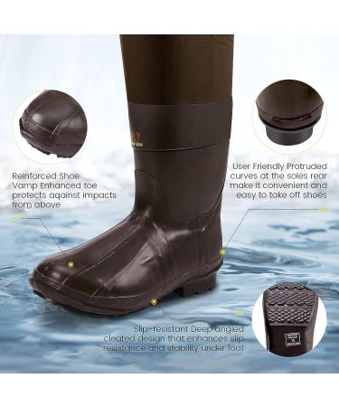 Gonex Neoprene Chest Hunting Waders - 100% Waterproof, Insulated Boots, Duck Hunting Gear - Dark Brown, Size M 10 - Buy Online on GoSupps.com