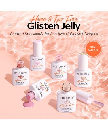 Modelones Hema Free Gel Nail Polish 6 Colors Nude Pink Jelly Gel Polish Neutral Nail Gel Polish Summer Shimmery Glitter Translucent Nail Art Gel Soak off Manicure DIY Salon for Girls Women Jelly Nude Pink - Buy Online on GoSupps.com